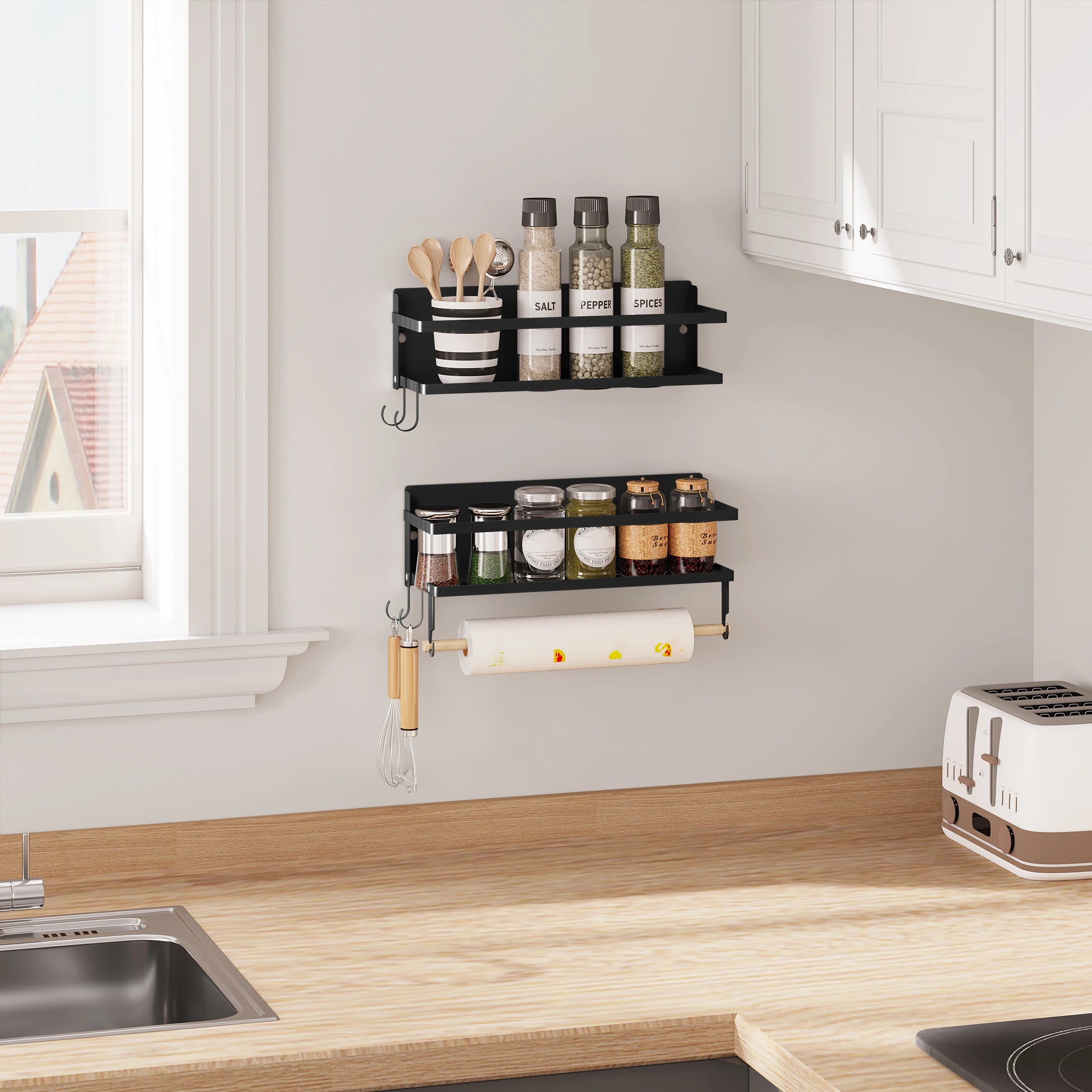 Lot 2 Étagères Murale Métal - Wallisra